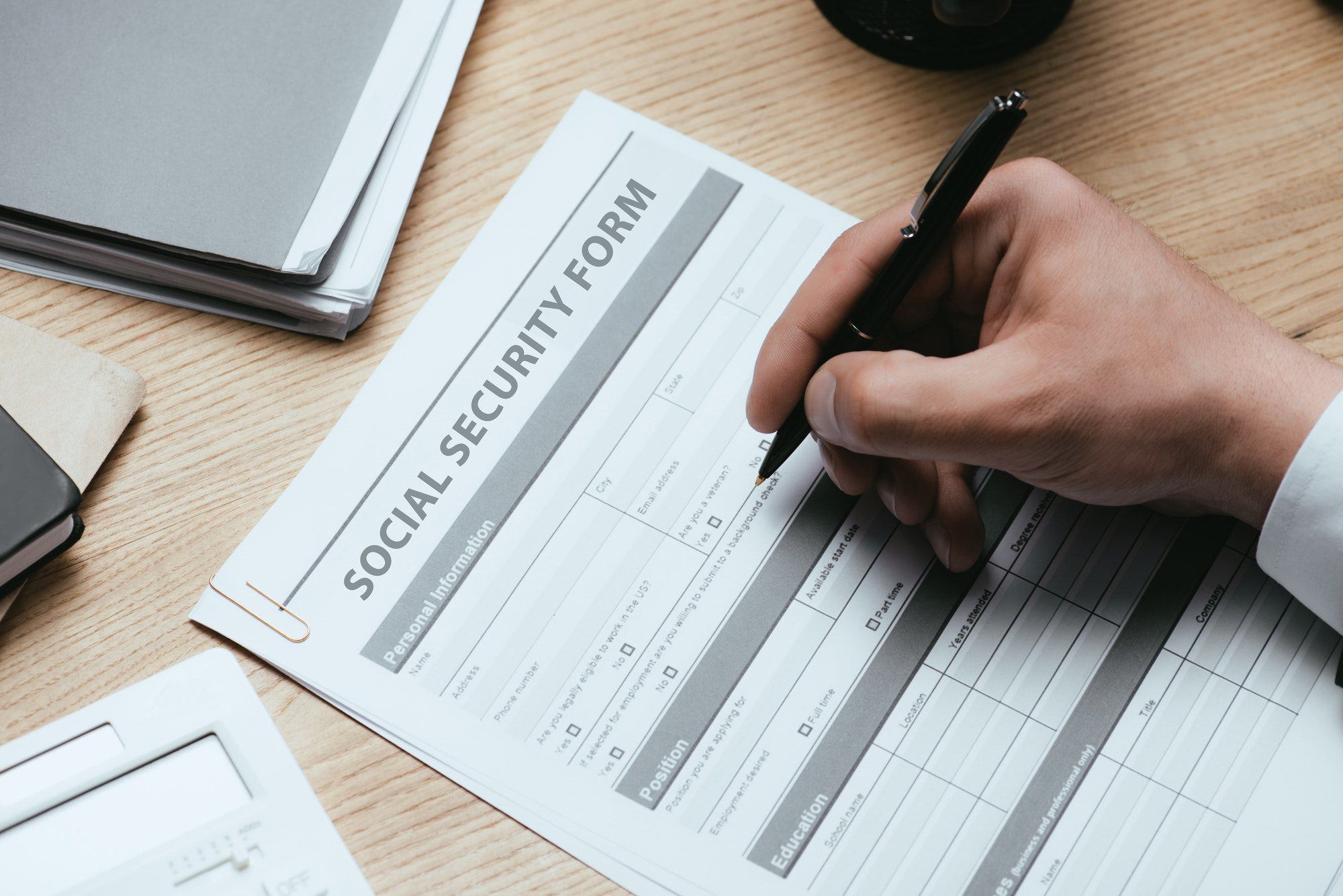Social Security form representing the possible penalties.
